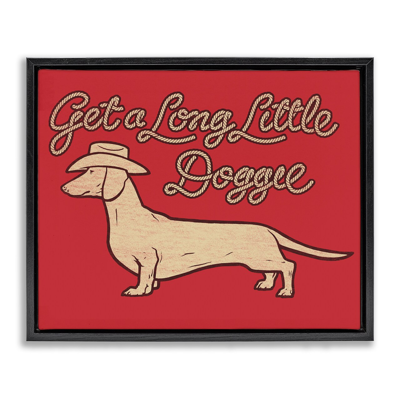Stupell Industries Long Little Doggie Floater Framed Canvas Wall Art Design by Jedco Brands, Inc.